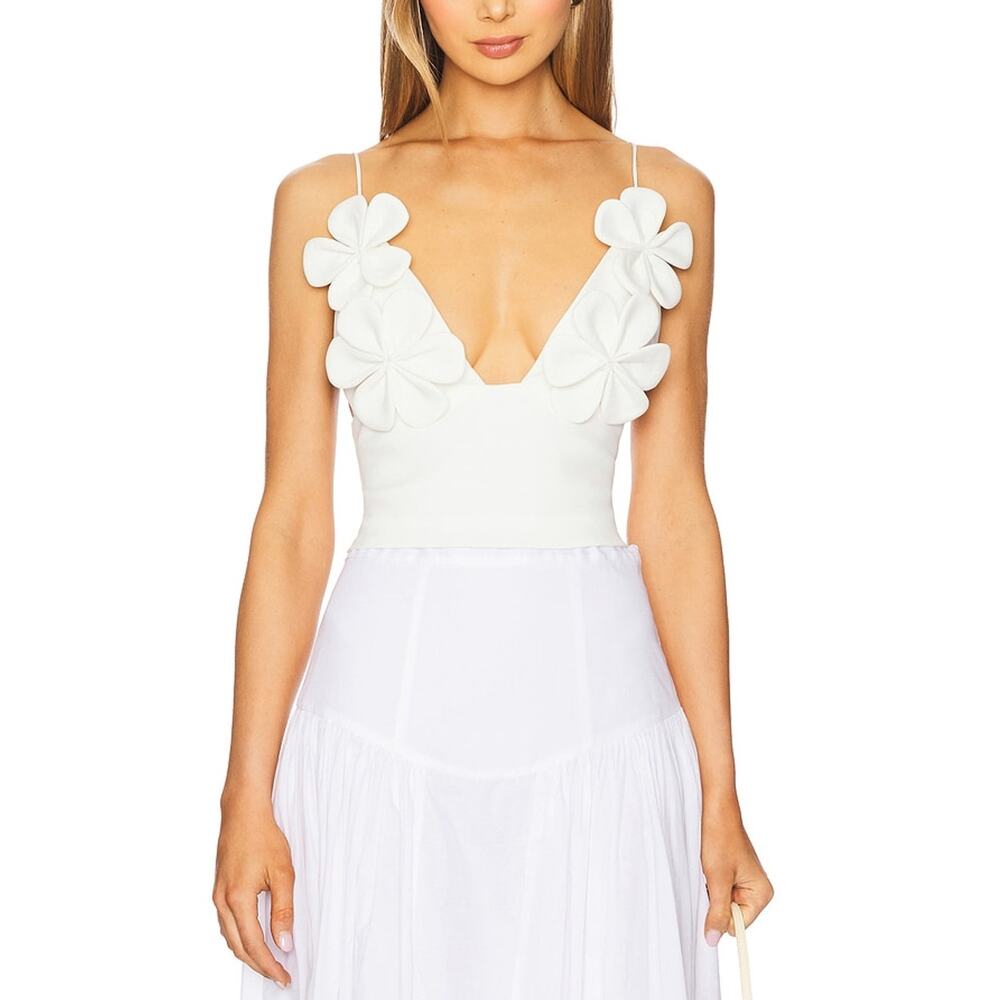Bardot Floral White Ingrid Corset Top Size 6